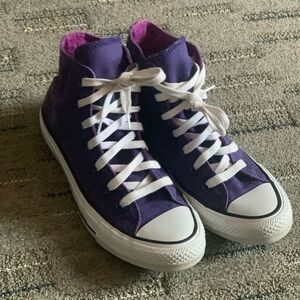 Converse Chuck Taylor All-Star High Top Purple Suede Sneakers Men 4.5 Women 6.5